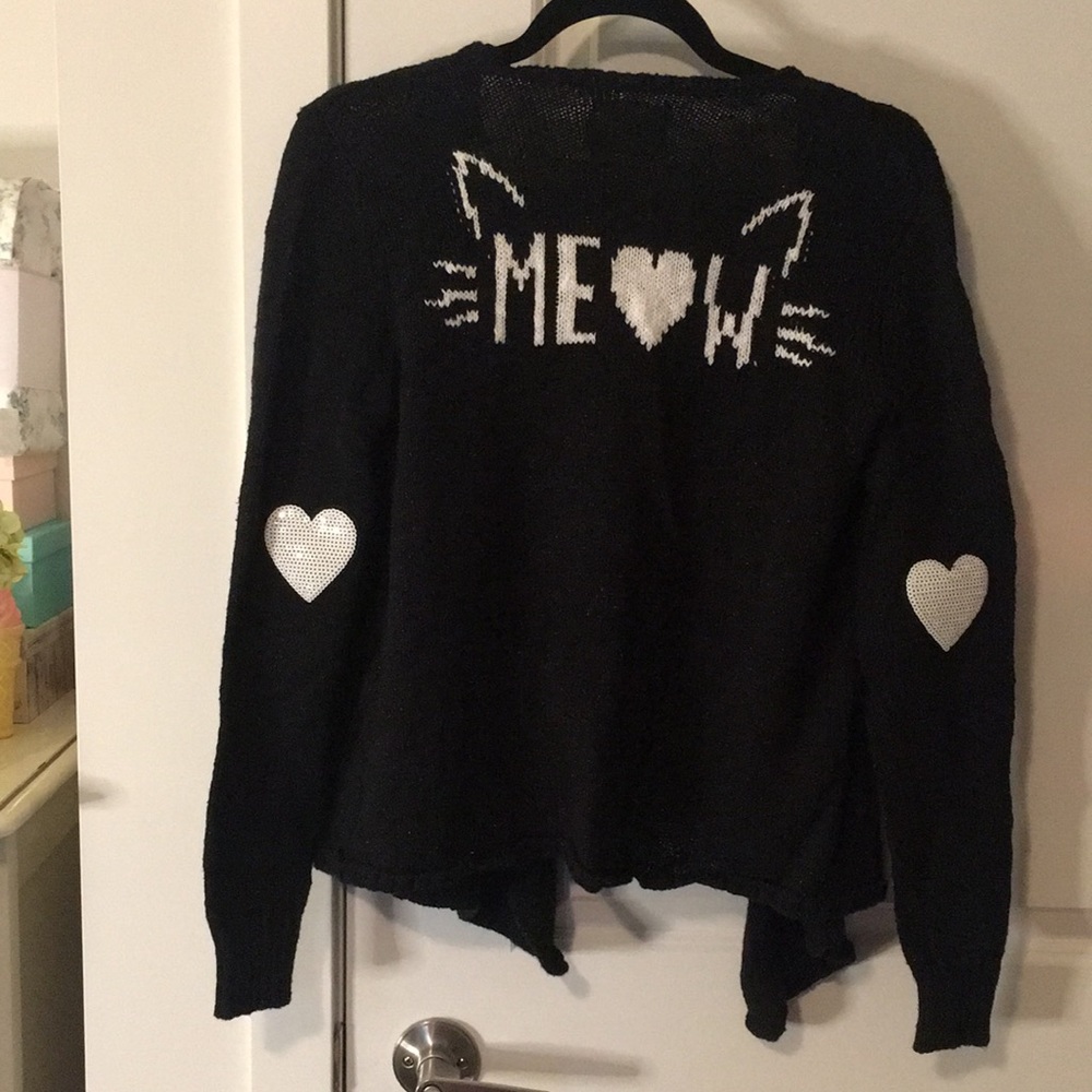 Cat Lover “Meow” Sequins Sweater